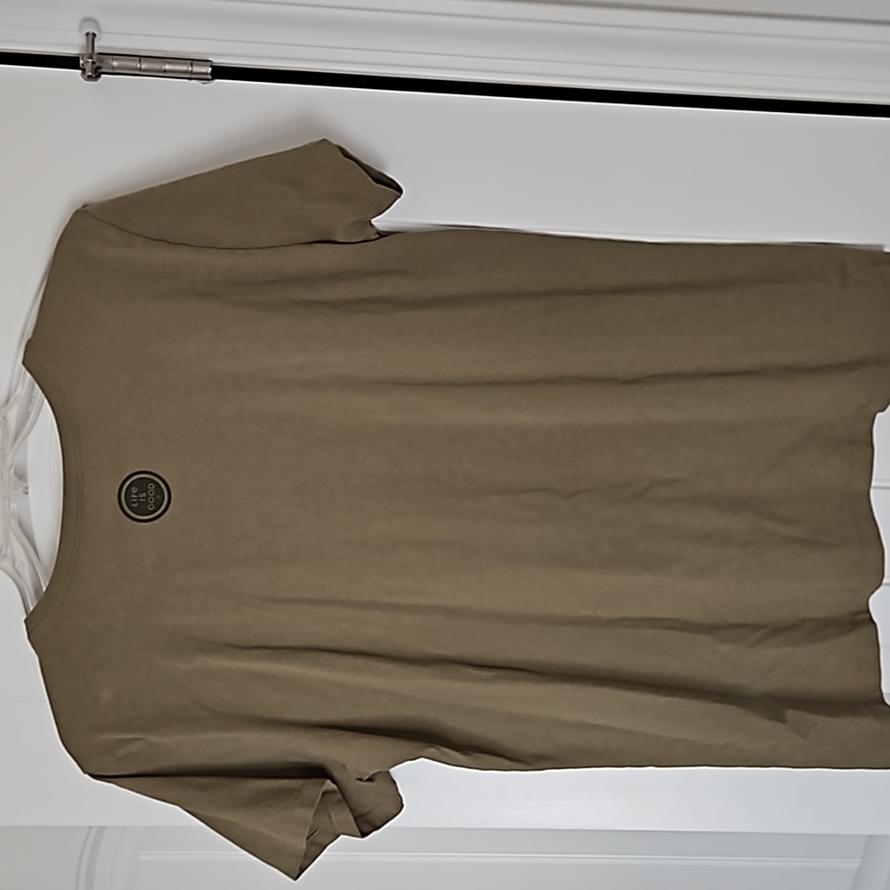 Life is Good women's olive-green t-shirt with DOG DAYS on the front - Large NWOT - Picture 2 of 4